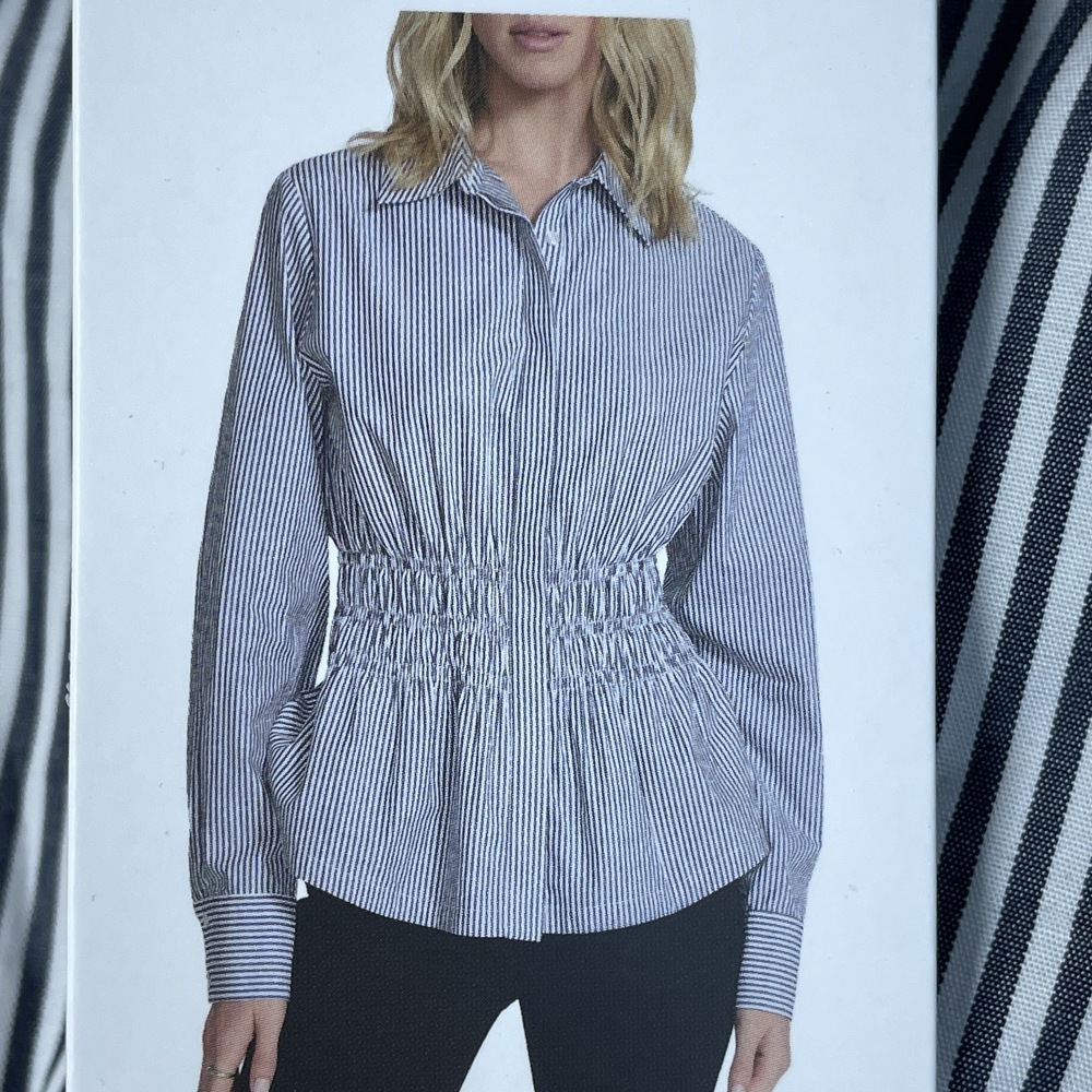 Steve Madden Women's S Striped Blouse Multi Cotton e0453 - Picture 1 of 8
